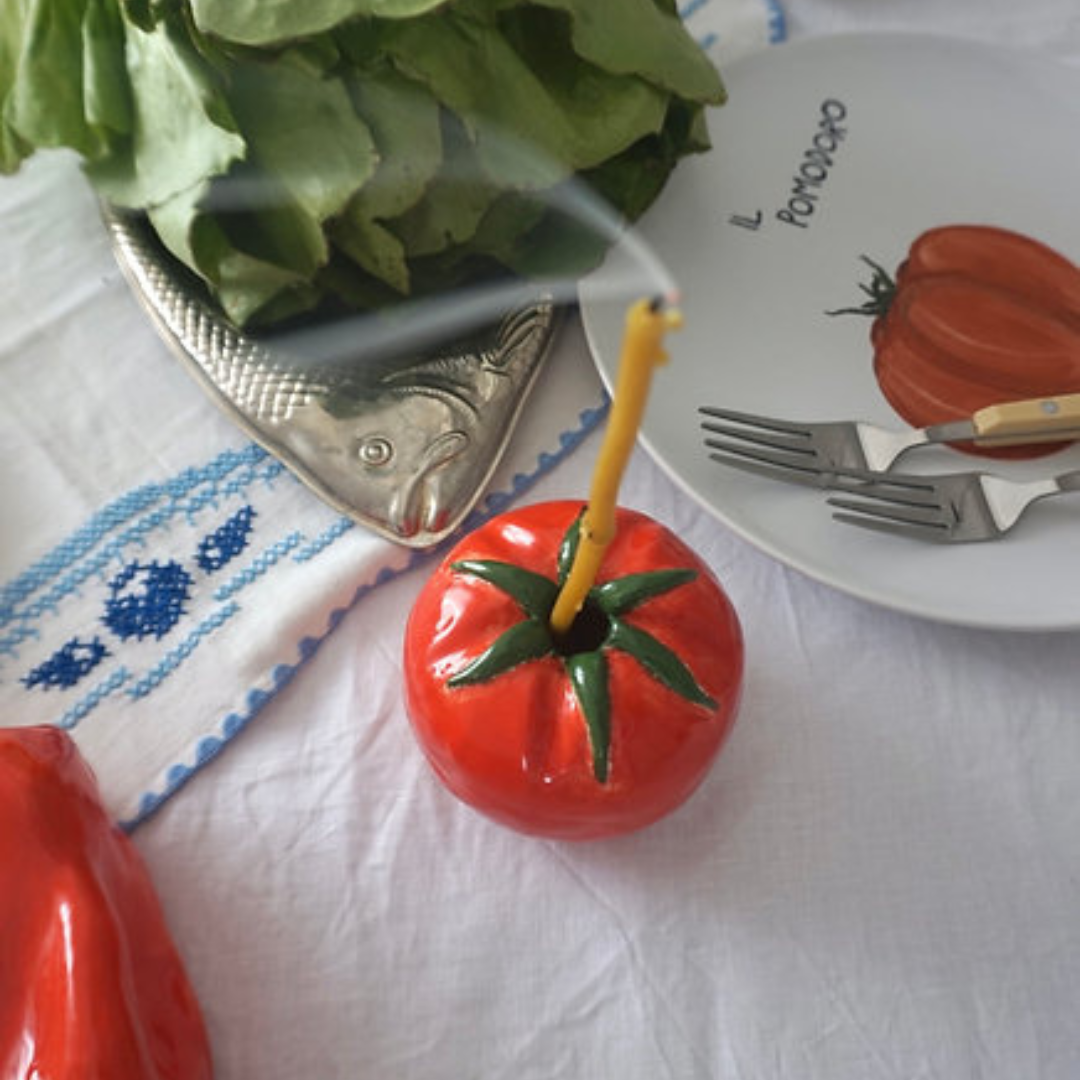 Handmade Ceramic Tomato Candle/Flower Holder