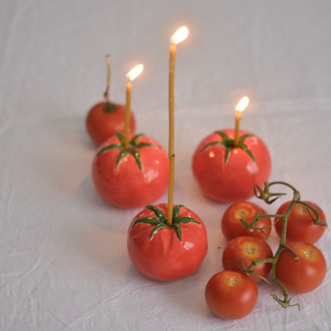 Handmade Ceramic Tomato Candle/Flower Holder