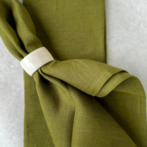 White Bone Napkin Rings - Set of 4