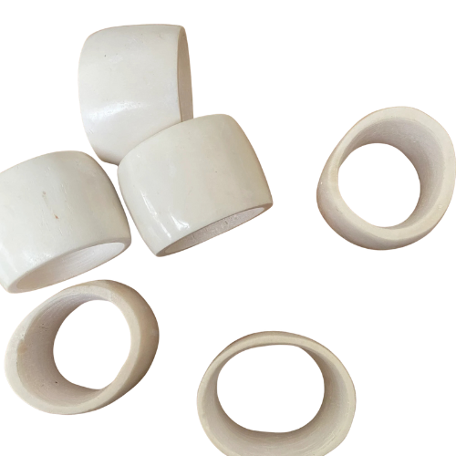 White Bone Napkin Rings - Set of 4