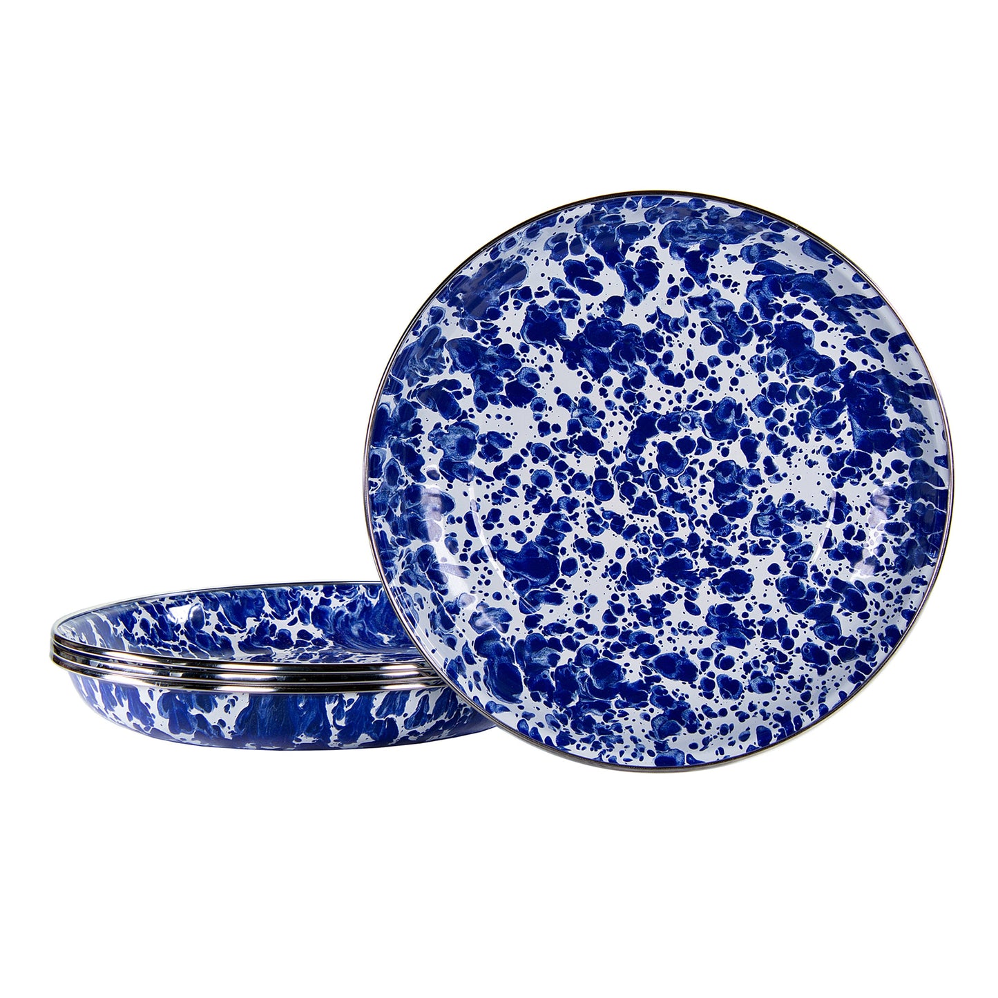 Cobalt Swirl Pasta Plates - Set of 4