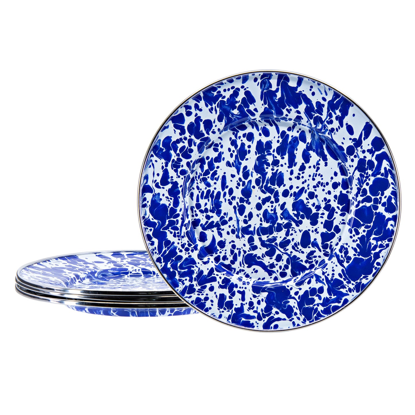 Cobalt Swirl Sandwich Plates - Set of 4