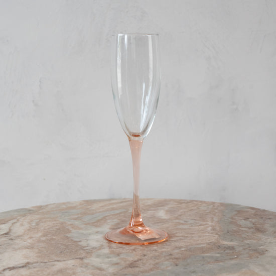 Mrs. Vintage Champagne French Pink and Clear Glasses