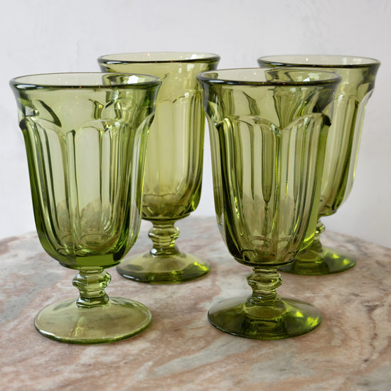 Green Goblet Glasses - Vintage