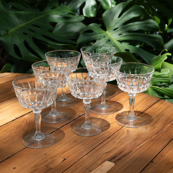 Tall/Clear Champagne Coupe Glasses - Vintage