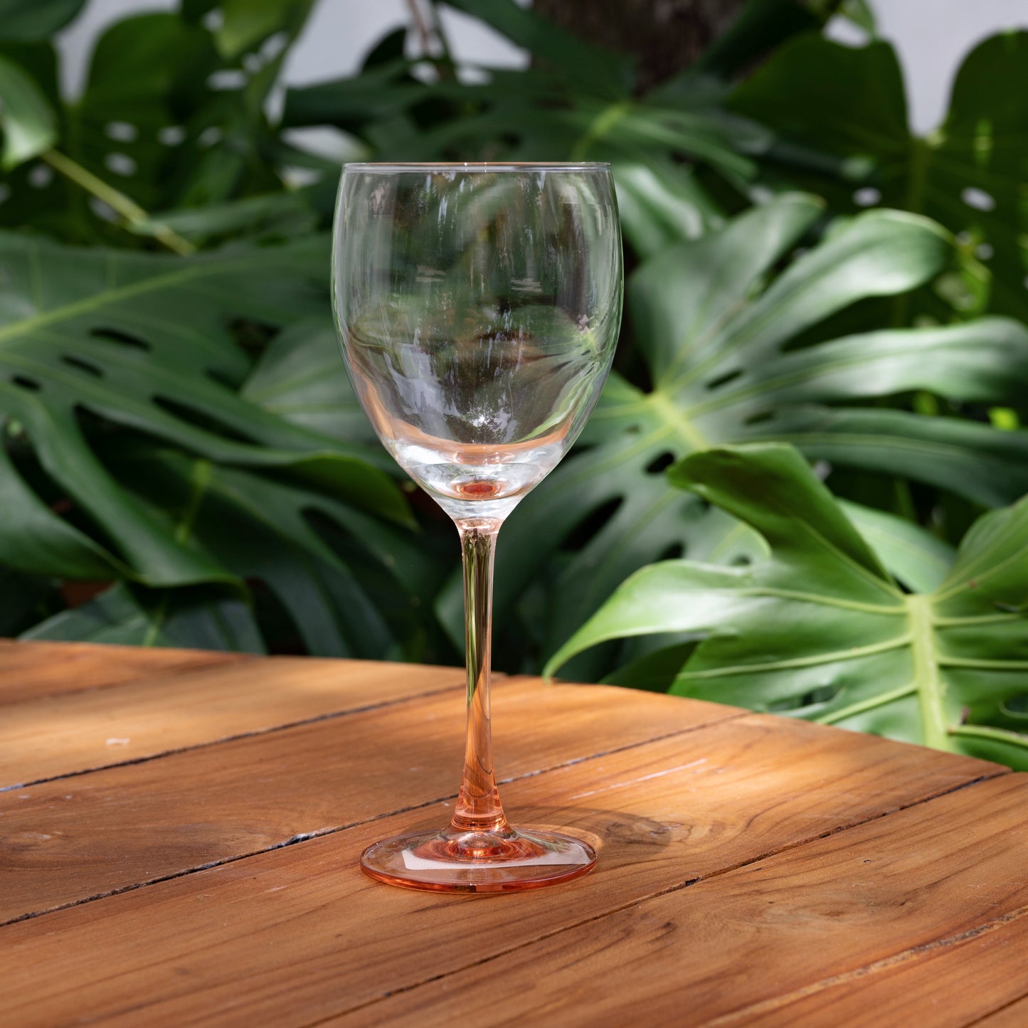 Pink/Clear French Wine Glasses - Vintage