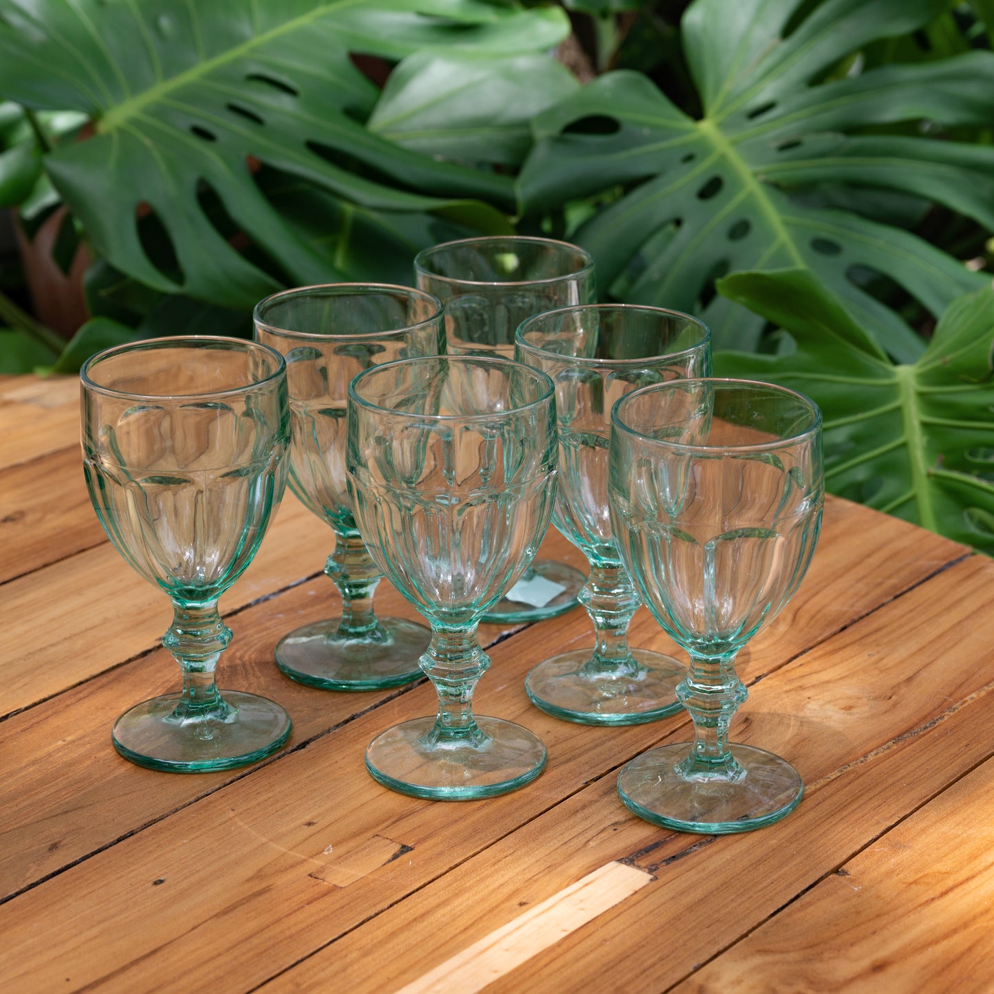 Duratuff Water Goblets Light Green - Vintage