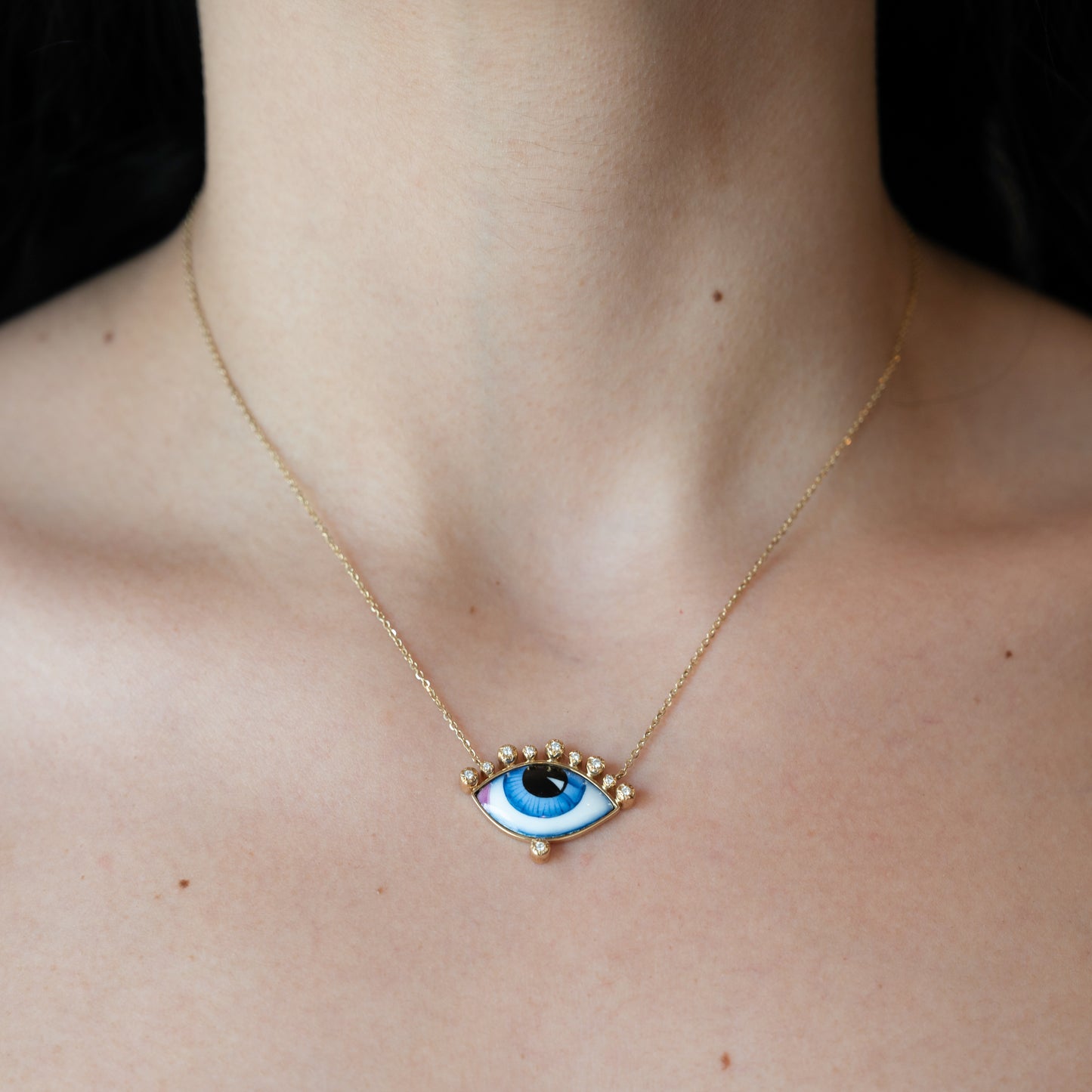 14K Gold Russe Grand Bleu Diamond Necklace