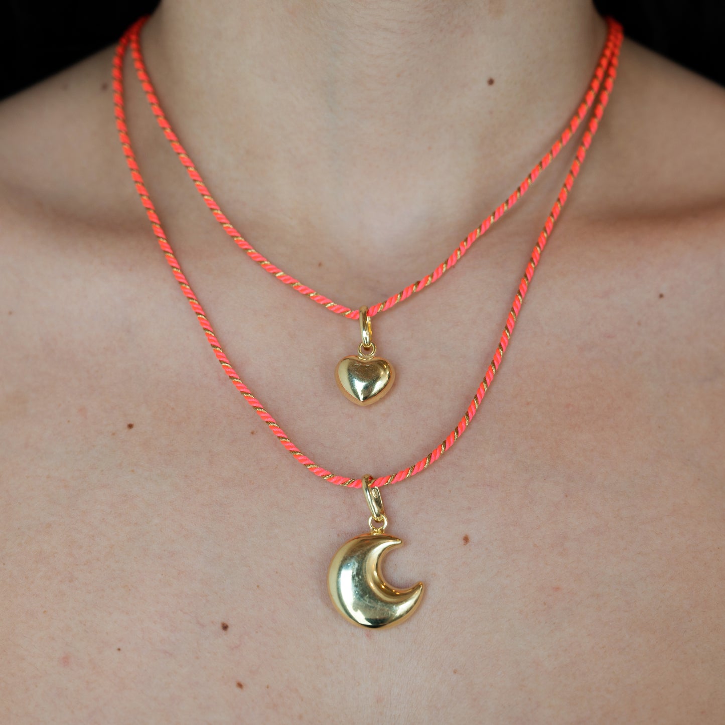 Colored & Gold String w/ Charms Necklace