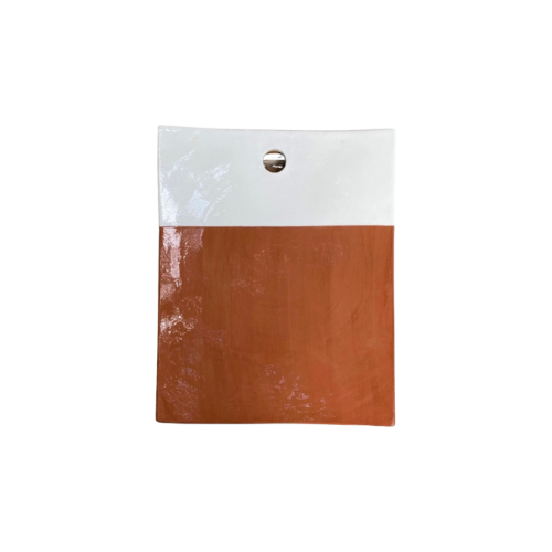 Dipped Rectangle Board | Terracotta & White