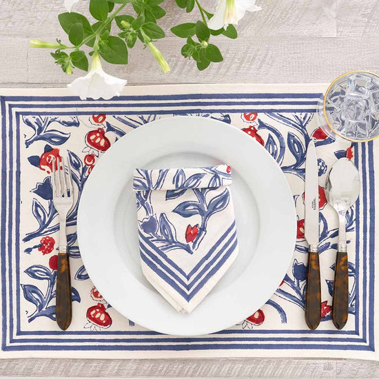 Emma Red & Blue Placemats | Set of 4