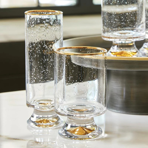 Gold Rimmed High Ball Glass - Set of 4