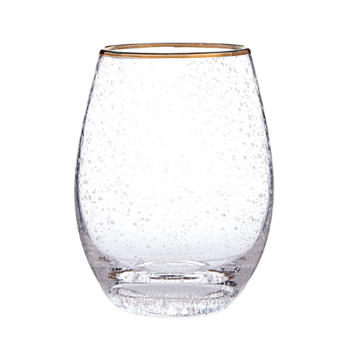 Gold Rimmed Stemless Wine Glass - Set of 4