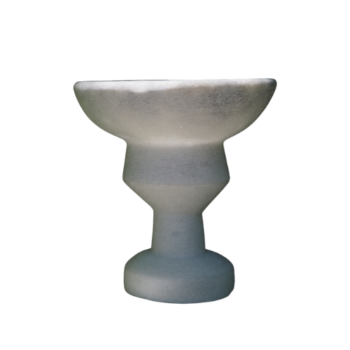 Greek Handmade White Marble Kappa Standing Bowl