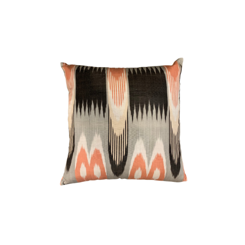 Ikat Pillow | Grey/Black/Pink