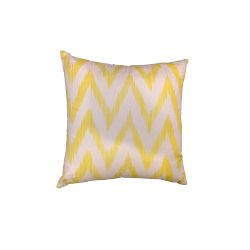 Ikat Pillow | Yellow and White