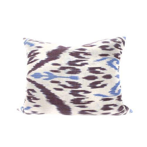 Ikat Pillow | Grey/Purple/Blue