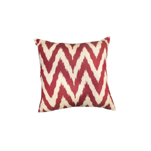 Ikat Pillow | Red and White