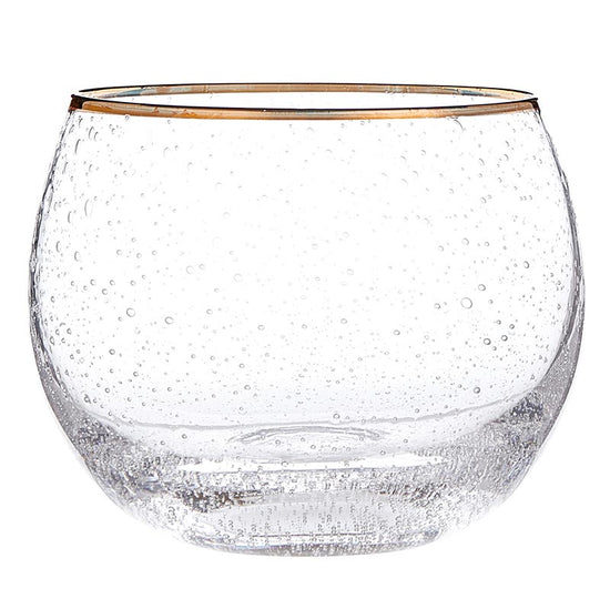 Gold Rimmed Roly Poly Glass - Set of 3