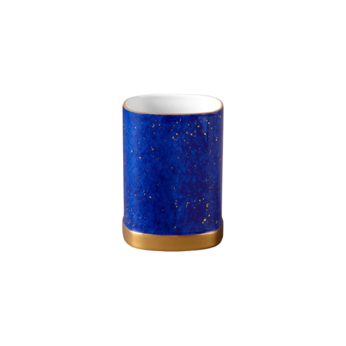 Lapis Hand-Gilded 24K Pencil Holder | Blue