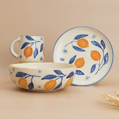 Handpainted Ceramic Plates - Set of 2