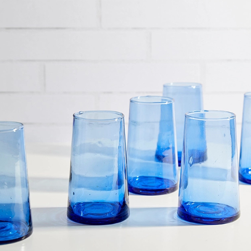 Handblown Cone Shaped High Glasses - Set of 6