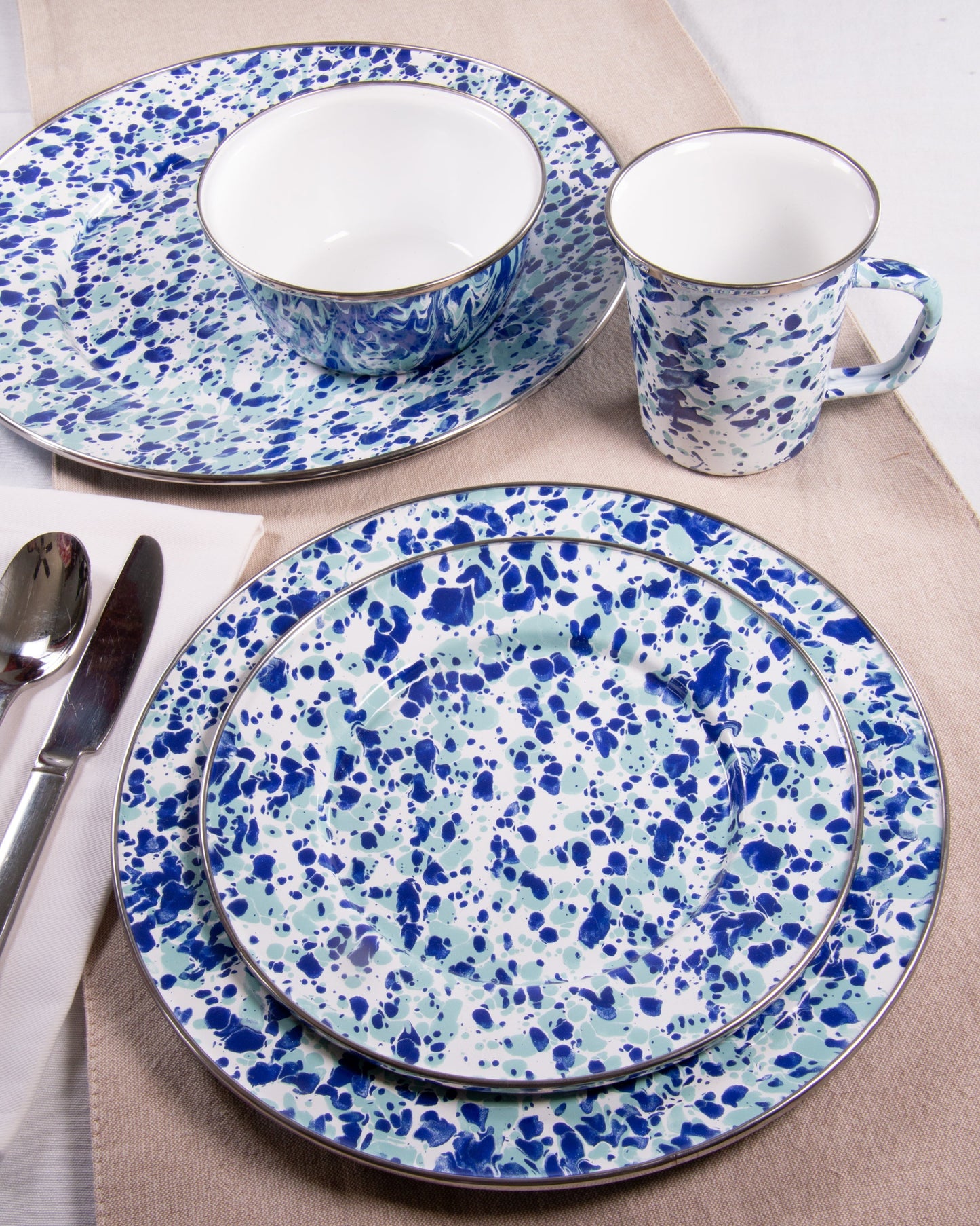 Ocean Swirl Pasta Plates - Set of 4