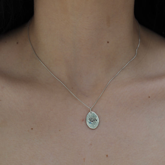 Silver Flat Medallion Necklace