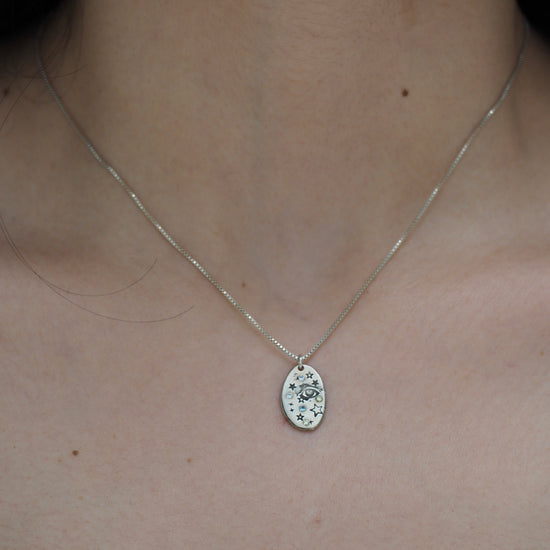 Silver Flat Medallion Necklace