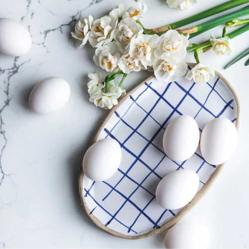 Painted Oval Platter | Check