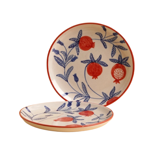 Handpainted Ceramic Plates - Set of 2