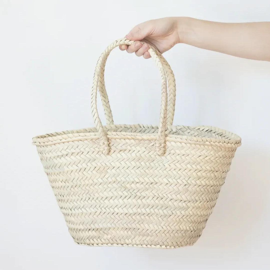 French Basket Medium - Straw Bag with long handles