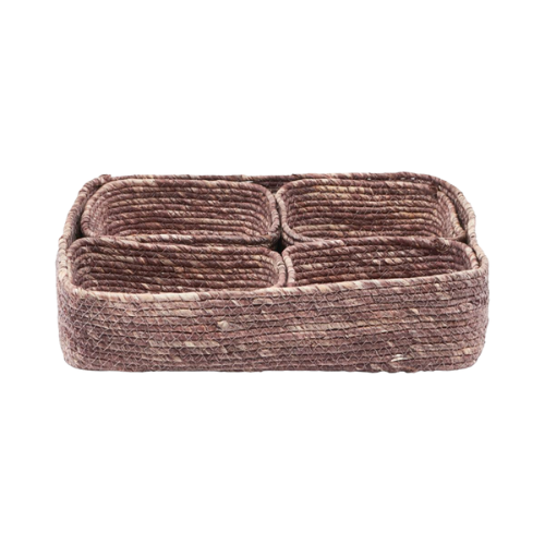 Red & Brown Guna Basket - Set of 5