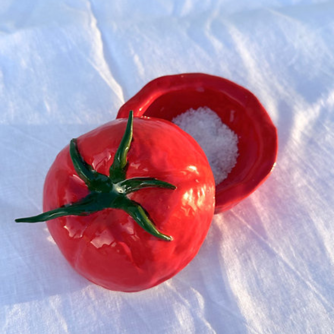 Handmade Ceramic Tomato Salt Cellar