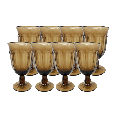 Smoke One-of-a-kind Vintage Water Goblets - Set of 6