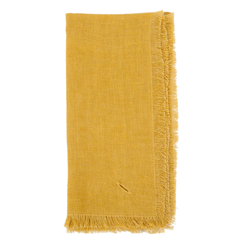 Solid Linen Napkins | Set of 4 | Curry