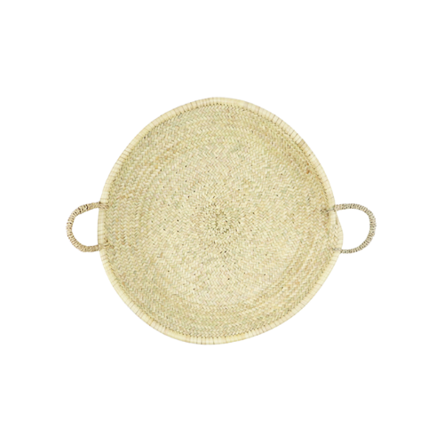 Straw Woven Plate with Handles