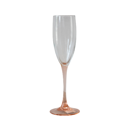 Mrs. Vintage Champagne French Pink and Clear Glasses
