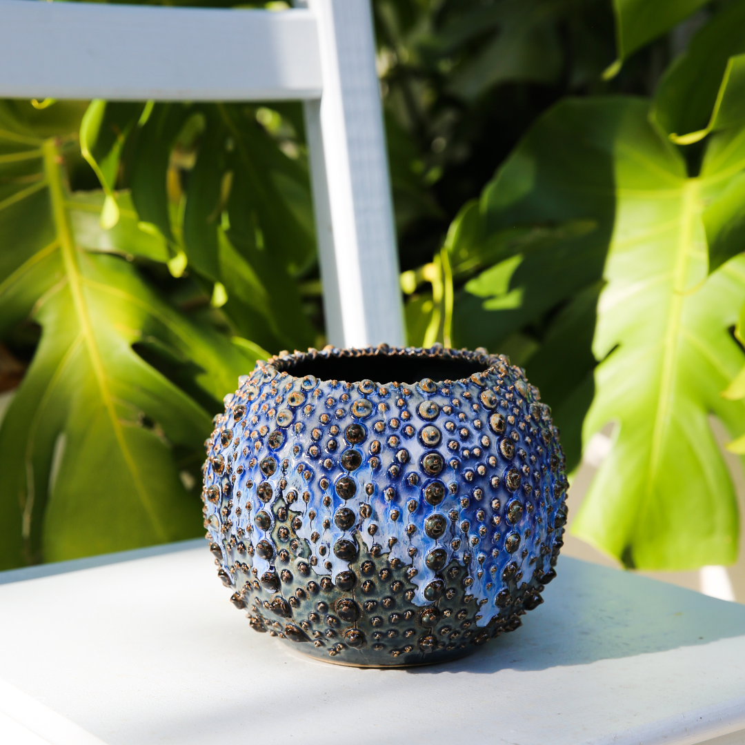Sea Urchins Vase | Large, Ocean Blue
