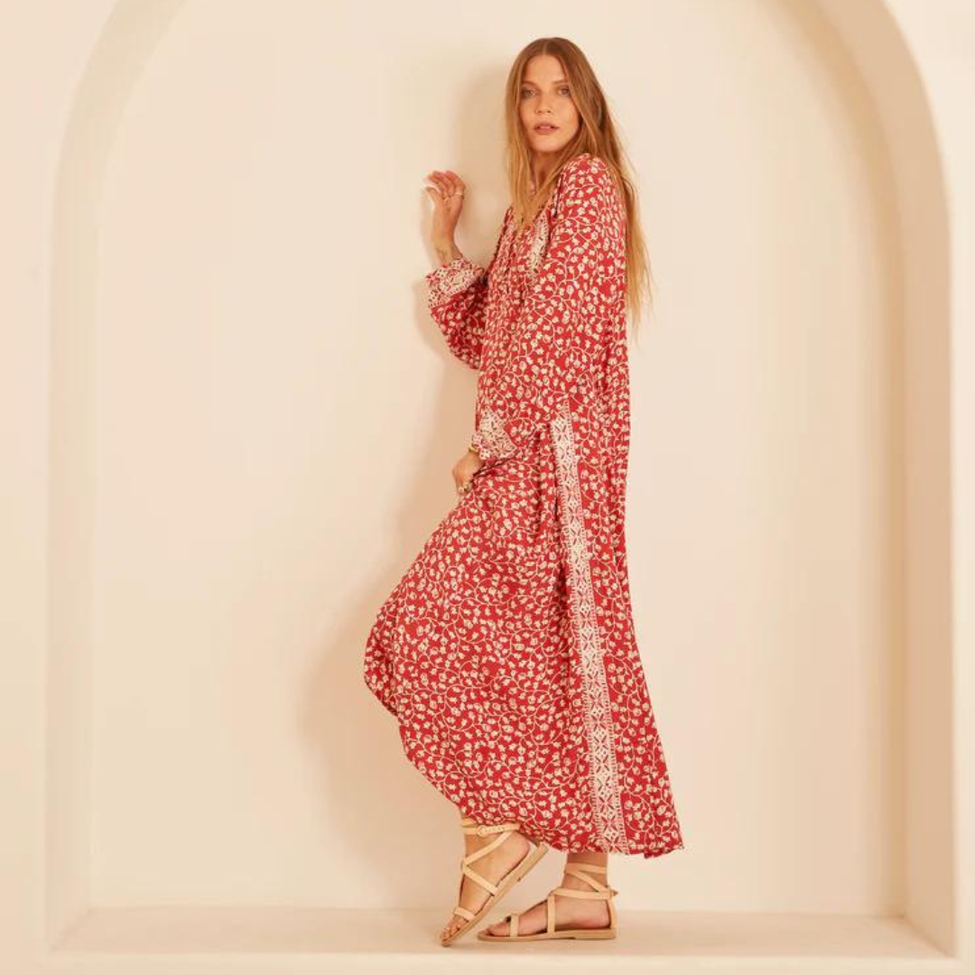 Fiore Maxi Dress - Pomegranate Cranberry