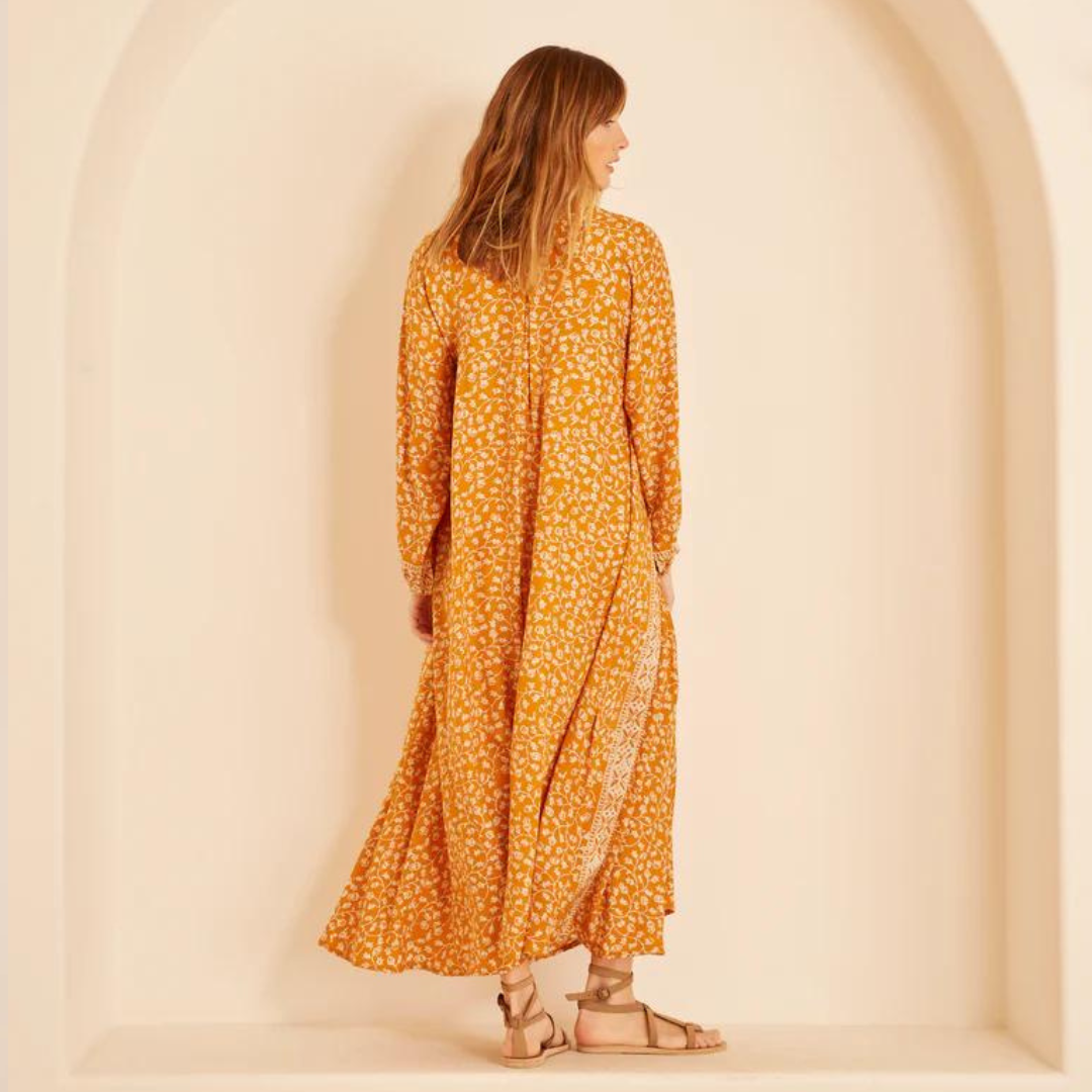 Fiore Maxi Dress - Pomegranate Mustard