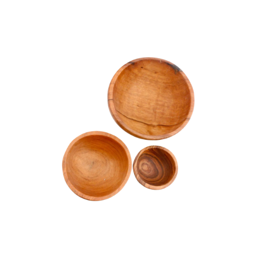 Wood Condiment Bowls - Set of 3
