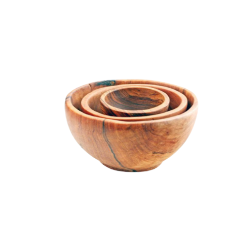 Wood Condiment Bowls - Set of 3