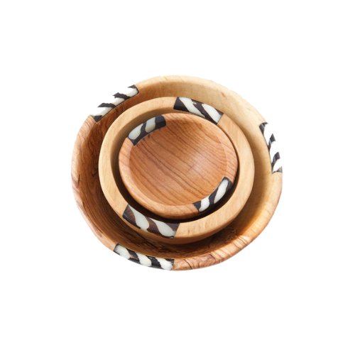 Wood & Bone Bowls - Set of 3