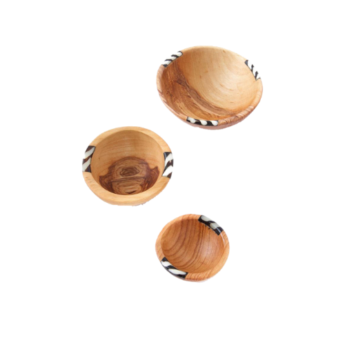 Wood & Bone Bowls - Set of 3