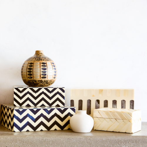 Zig Zag Blue Box | Large