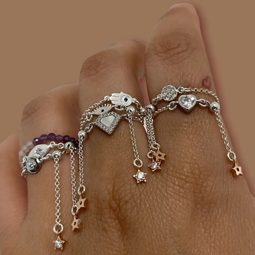 Silver Dangling Rings