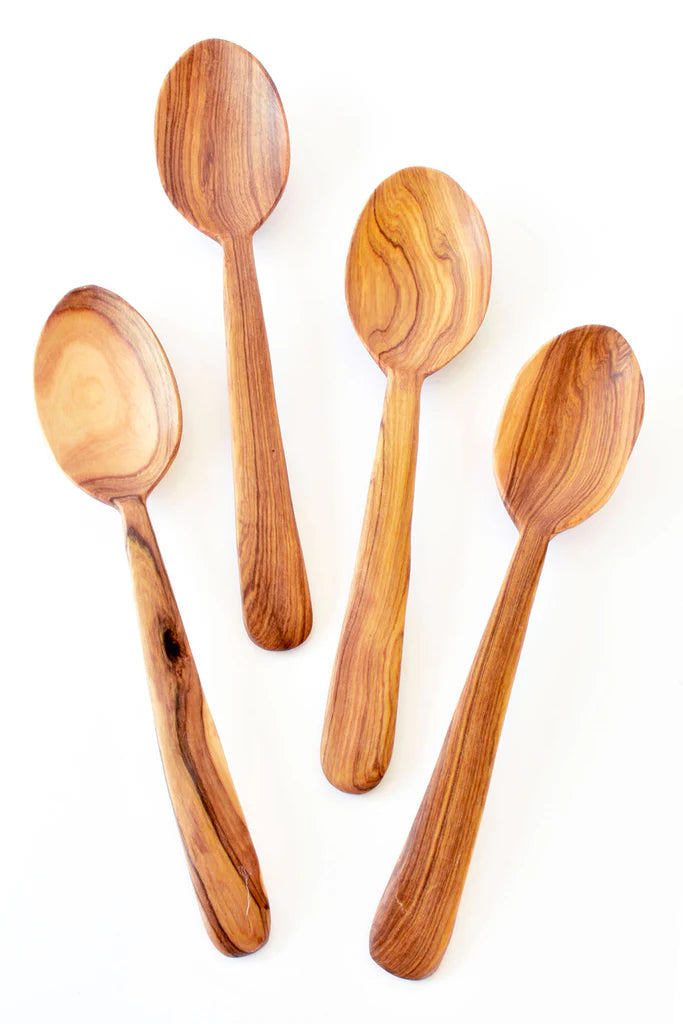 Kenyan Wild Olive Wood Classic Spoons (Set of 4)