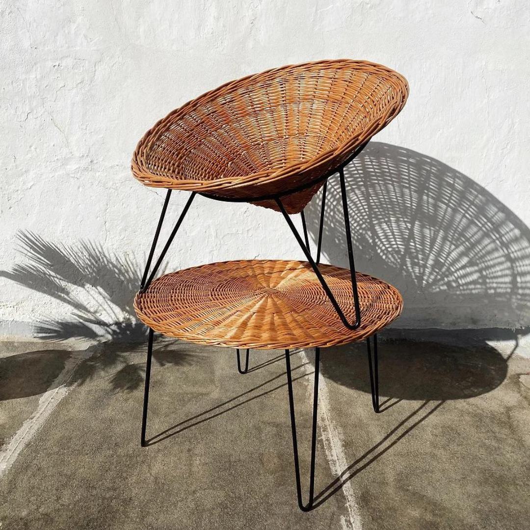Black Frame Cane Chair