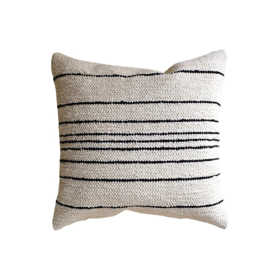 Thin Stripes Cushion | Cream & Navy